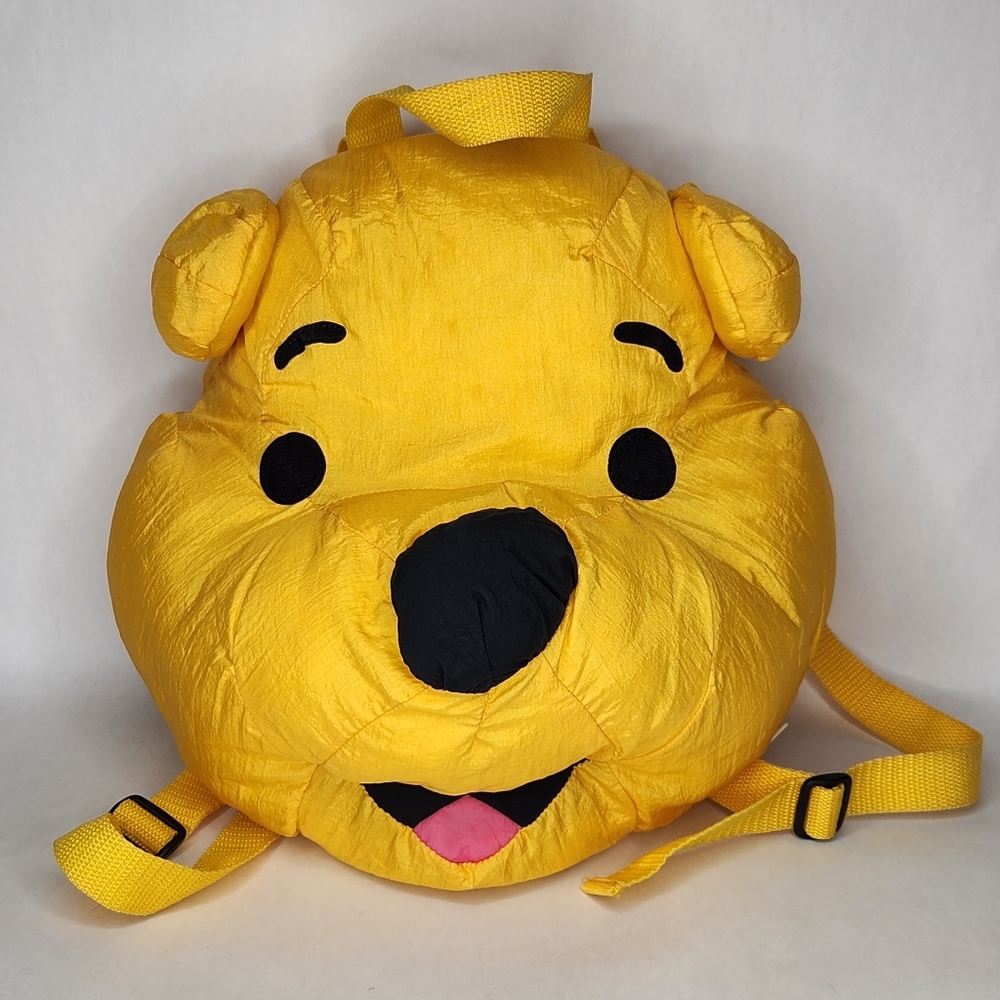 Vintage 90s Disney Winnie the Pooh Puffy Plush Backpack Character Bag
